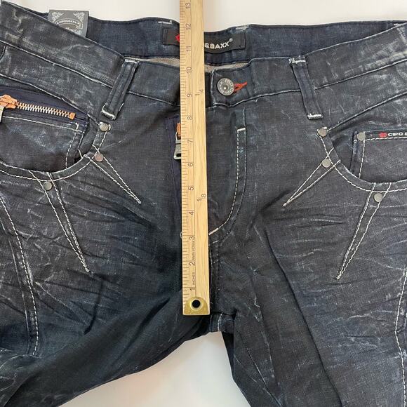 NWT Cipo & Baxx Men's Size 40x34 Zipp Jeans Dark Wash - Picture 6 of 7